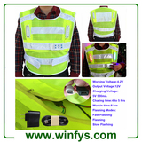 Hi Vis Reflective Tape Rechargeable Flashing LED Light Safety Vest Jacket 
