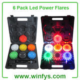 6 Pack Rechargeable Led Power Flares Orange Amber