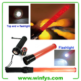 21" 54cm Red or Green LED Traffic Batons With Flashlight