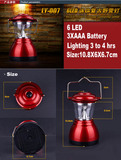 6 LED MINI VINTAGE Camping Lights Lanterns Lamps