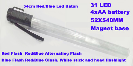 21 inches 54cm Red Blue Led Baton With Magnet Base