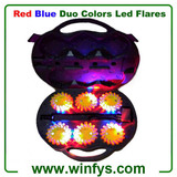Rechargeable Red Blue Led Flares in Yellow Housing